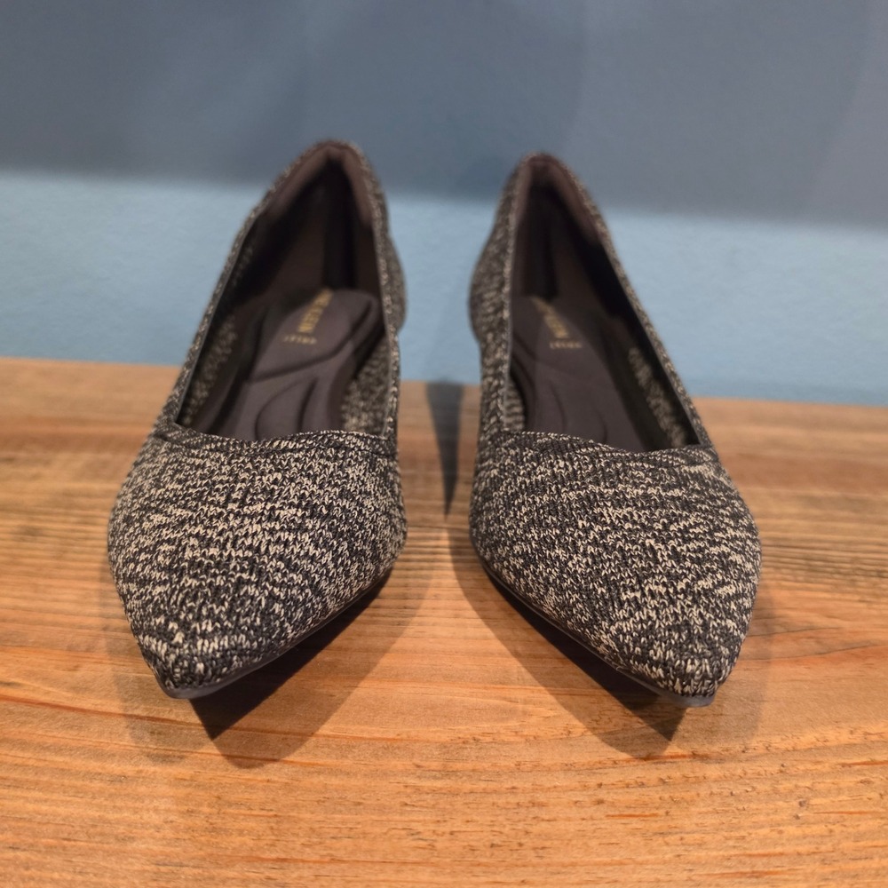 Anne Klein Womens Janette-K Pump Black Tan Marled Knit Kitten Heel Size 9 - Picture 2 of 8
